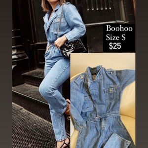 Bohoo denim jumpsuit